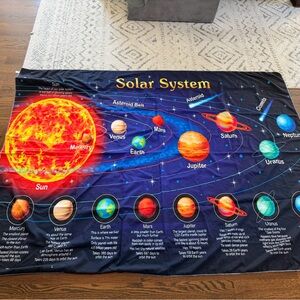Colorful Solar System Fabric Poster